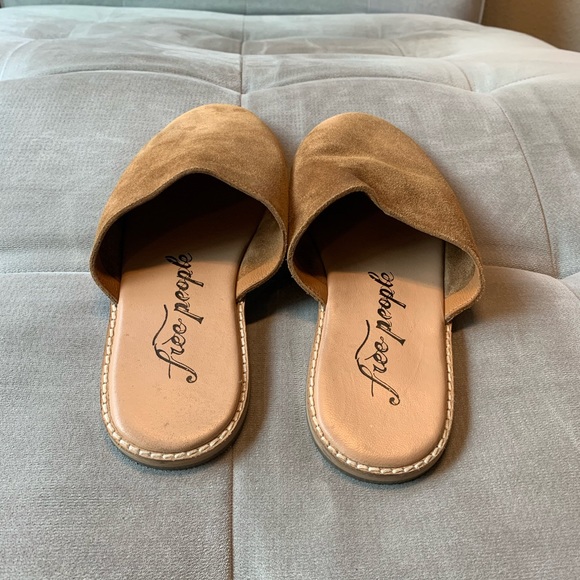 Free People Coronada Classic Slip on Mules Flats Brown Suede Size 38 Size 7.5-8 - Picture 5 of 11
